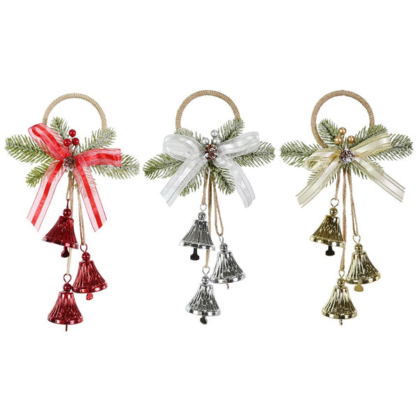 Festive Magic Shiny Bell Christmas Hanging Decoration - 30cm, Assorted Colours