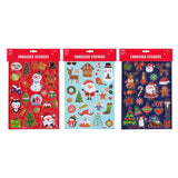 Festive Magic Embossed Christmas Stickers - Assorted Designs and Colours