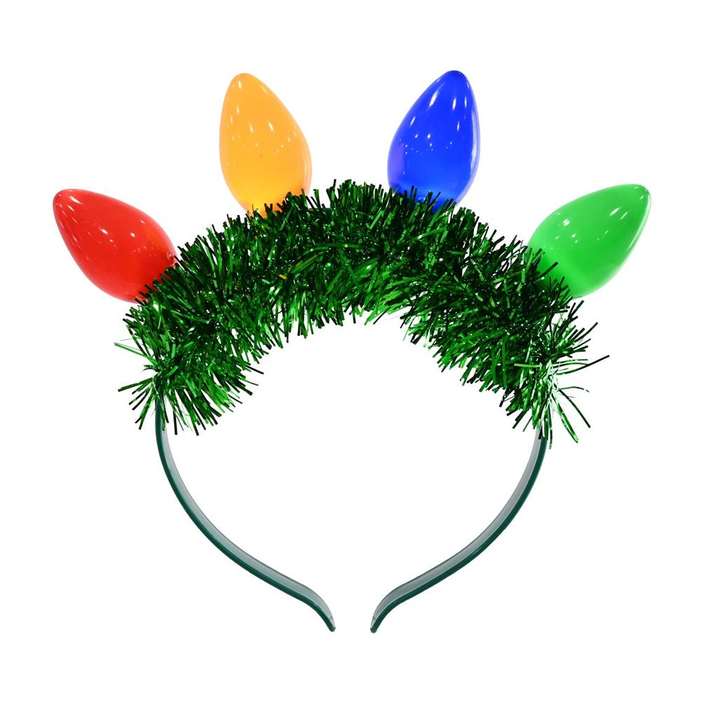 Festive Magic Flashing LED Light Bulb Christmas Headband - Multicoloured