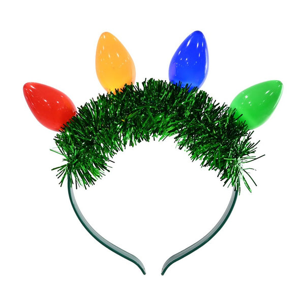 Festive Magic Flashing LED Light Bulb Christmas Headband - Multicoloured