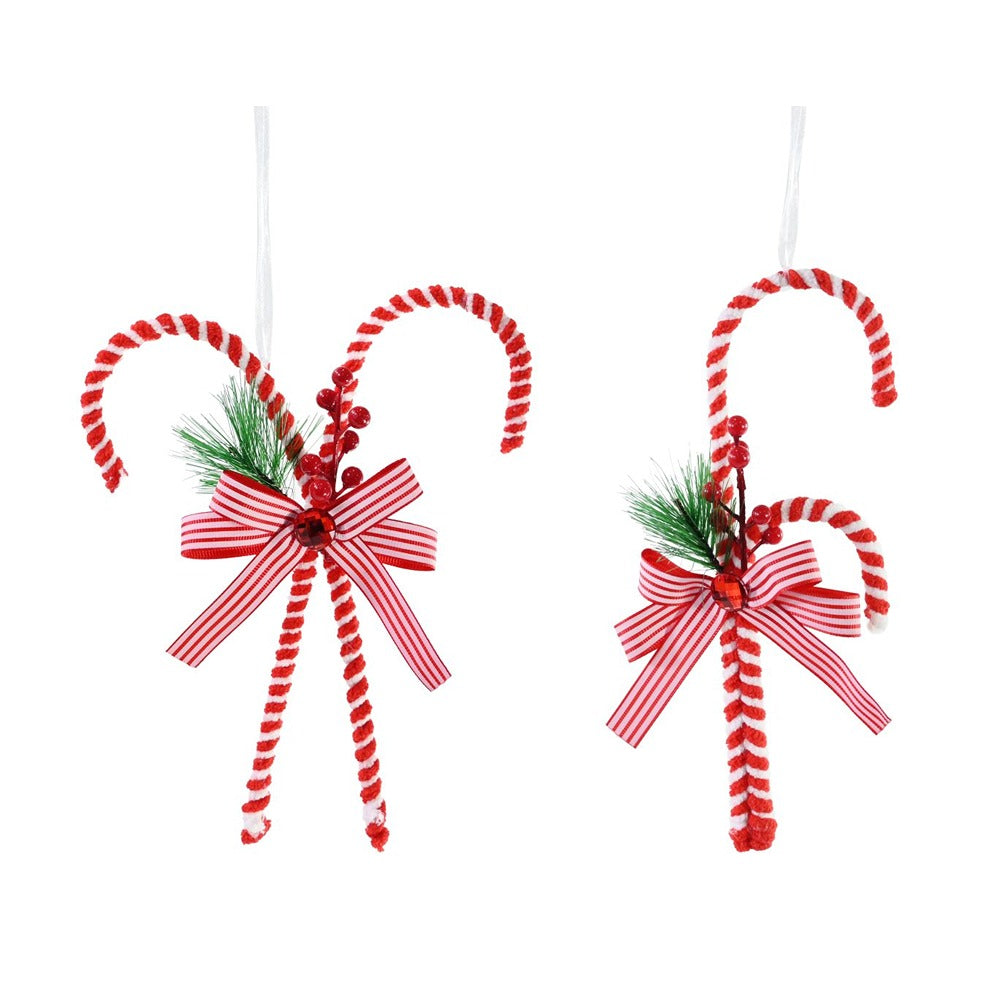 Festive Magic Candy Cane Hanging Christmas Decoration - 23cm, Assorted Designs