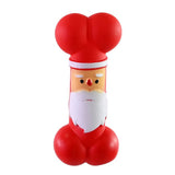 Festive Magic Santa Bone Vinyl Squeaky Dog Toy - Red and White, 12.5cm