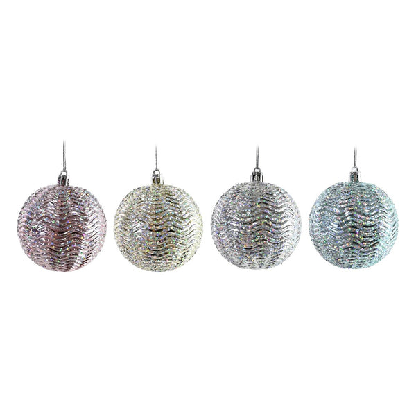 Festive Magic Iridescent Sequin Swirl Christmas Bauble - 8cm, Assorted Colours
