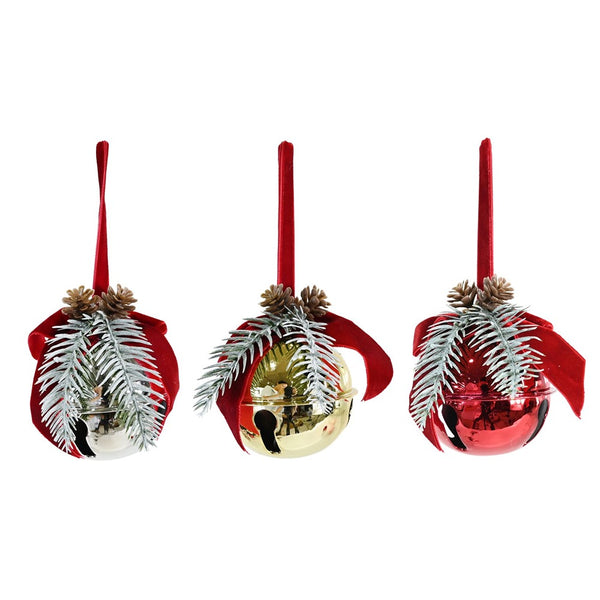 Festive Magic Velvet Bow Nutbell Christmas Hanger - 8cm, Assorted Colours