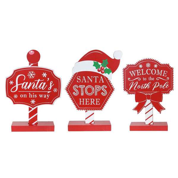 Festive Magic Assorted Christmas Table Signs - Santa and North Pole Designs