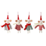 Festive Magic Christmas Mouse Hanging Decoration - 18cm, Assorted Designs