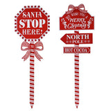 Festive Magic Assorted Christmas Signpost Garden Stake - 75cm, Red and White
