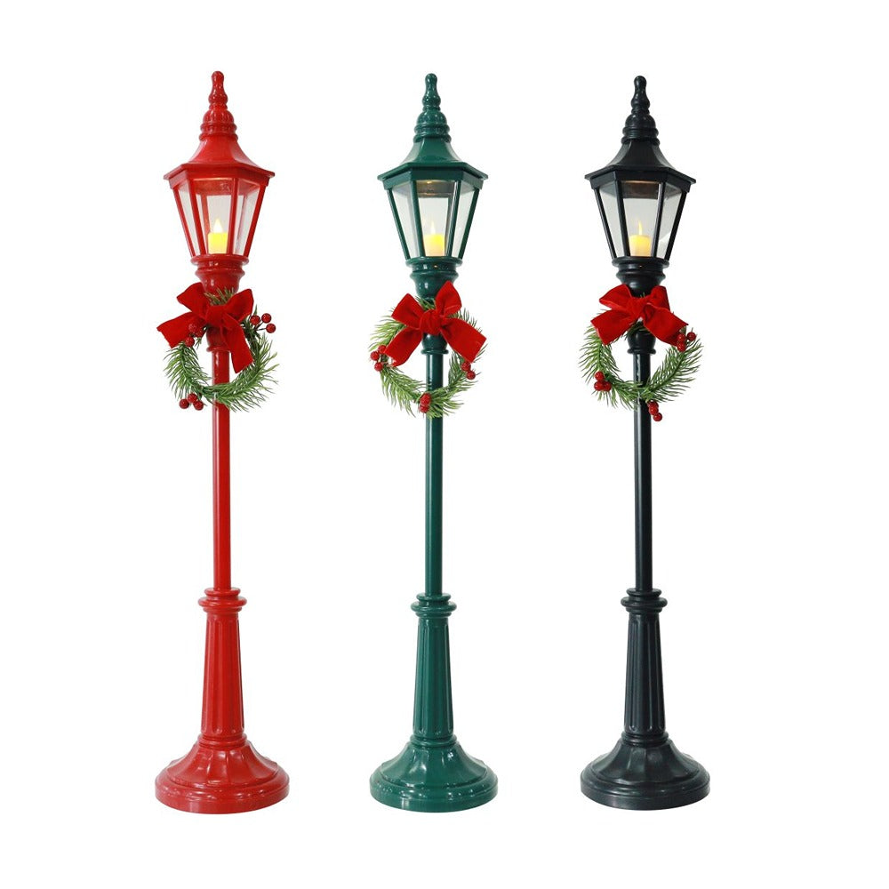Festive Magic Victorian Christmas Lamppost Ornament - 62cm, Assorted Colours