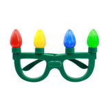 Festive Magic Flashing Christmas Light Bulb Novelty Glasses - Multicoloured