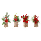 Festive Magic Mini Potted Pine Christmas Decoration - 23cm, Assorted Designs