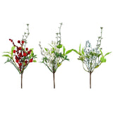 Festive Magic Berry and Leaf Christmas Pick - 24cm, Assorted Colours