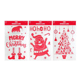 Festive Magic Flocked Glitter Window Decals - Assorted Christmas Designs