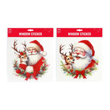 Festive Magic Flocked Santa Window Cling - Assorted Designs and Colours