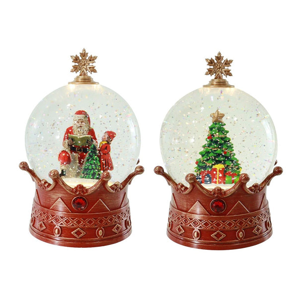 Festive Magic Musical Glitter Swirl Crown Snow Globe - Assorted Designs, USB