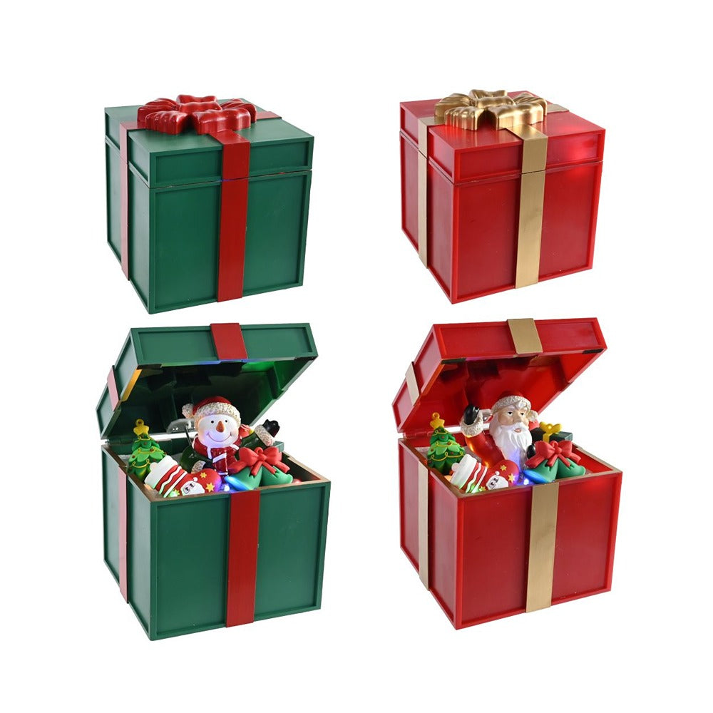 Festive Magic LED Musical Pop-Up Present Ornament - Assorted Designs and Colours