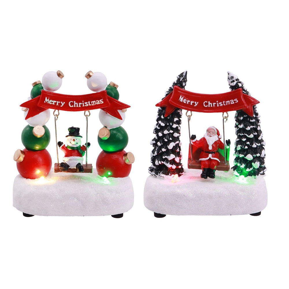 Festive Magic Illuminated Arch Swing Christmas Ornament - Assorted Designs