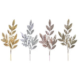 Festive Magic Metallic Leaf and Berry Christmas Pick - 70cm, Assorted Colours
