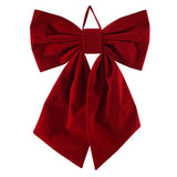 Festive Magic Burgundy Flocked Christmas Bow Decoration - 46 x 64cm