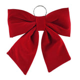 Festive Magic Burgundy Velvet-Look Flocked Christmas Door Bow - 33 x 37cm