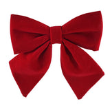 Festive Magic Burgundy Flocked Christmas Decoration Bow - 22 x 25cm