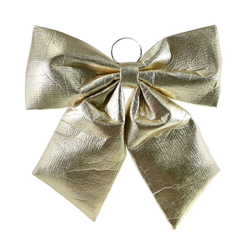 Festive Magic Metallic Christmas Door Bow - Champagne, 44 x 46cm