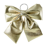 Festive Magic Metallic Christmas Door Bow - Champagne Gold, 33 x 37cm