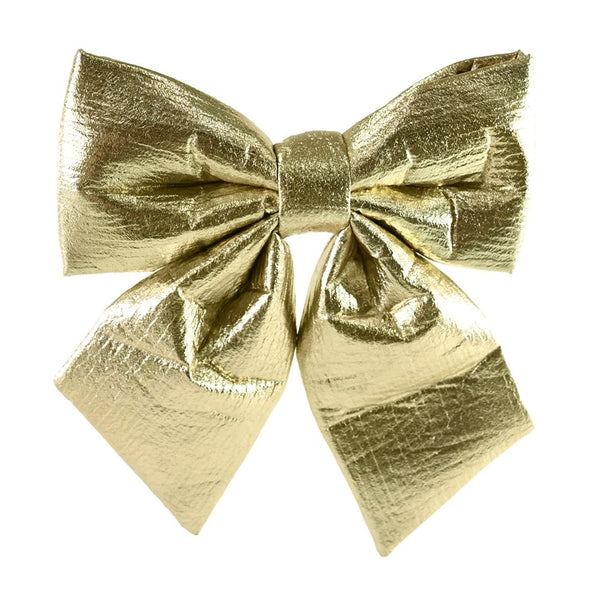 Festive Magic Metallic Gold Christmas Bow - 22 x 25cm, Champagne Finish