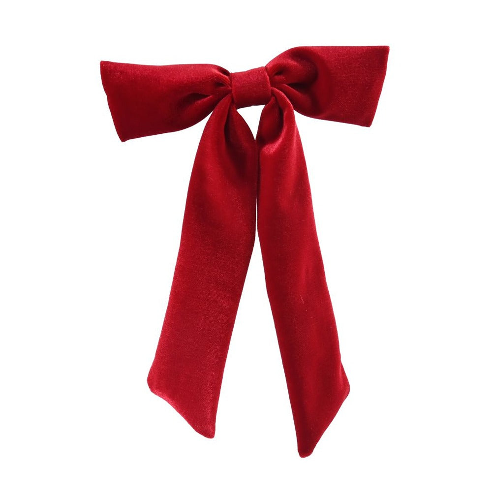 Festive Magic Red Velvet Bow Hair Clip - 16 x 23cm, Christmas Décor