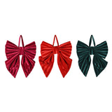 Festive Magic Velvet Christmas Bow Decoration - 23 x 27cm, Assorted Colours