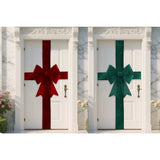 Festive Magic Burgundy Velvet 3D Christmas Door Bow and Sash Set - Full-Door
