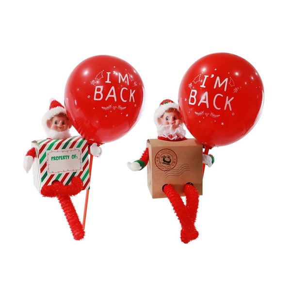 Festive Magic Elf Arrival Box Decoration Kit - Pack of 2, Assorted Designs