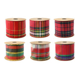 Festive Magic Assorted Tartan Wired Christmas Ribbon - 63mm x 2.7m