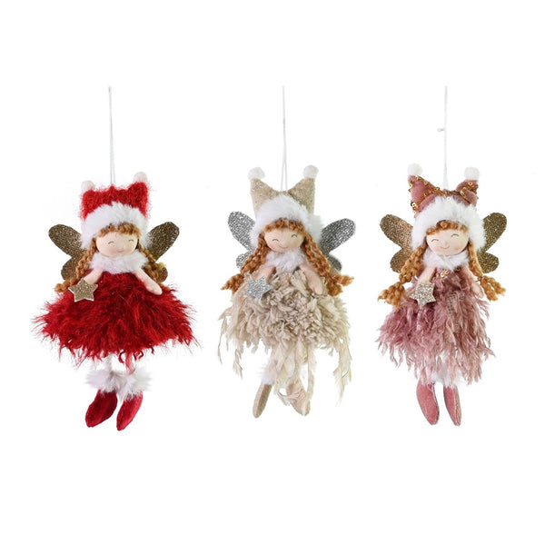 Festive Magic Hanging Christmas Fairy Decoration - 17cm, Assorted Designs