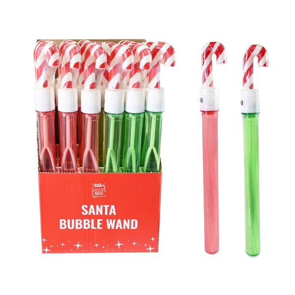 Festive Magic Santa Candy Cane Bubble Wand - 118ml, Assorted Colours