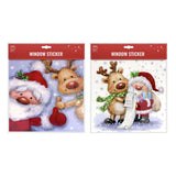 Festive Magic Flocked Christmas Window Cling - 30.5 x 30.5cm, Assorted Designs