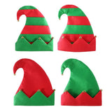 Festive Magic Curved Elf Hat with Bells - Assorted Red and Green Styles