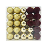 Festive Magic Assorted Gold and Burgundy Christmas Baubles - 80mm, Pack of 50