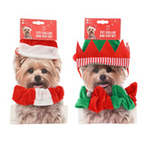 Festive Magic Christmas Pet Hat and Collar Set - Assorted Santa and Elf Designs