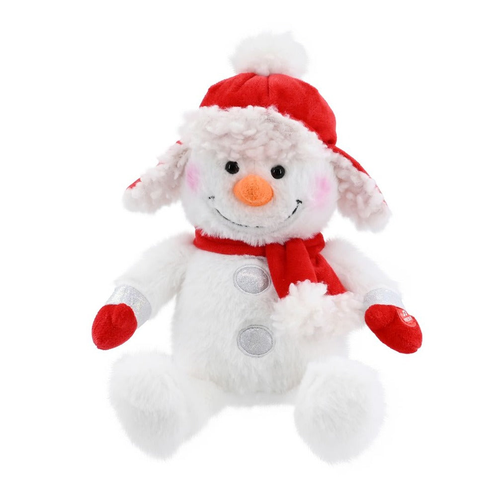Festive Magic Singing Plush Snowman Toy - Vibrating Nose, Assorted Designs