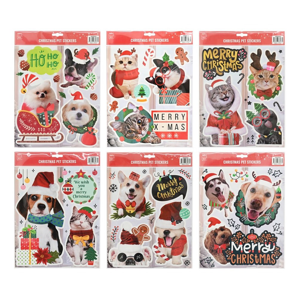 Festive Magic Christmas Dog and Cat Pet Stickers - Assorted Designs and Colours