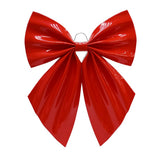 Festive Magic Oversized Hard Plastic Christmas Bow Decoration - Red, Outdoor