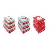 Festive Magic Santa Rectangular Gift Boxes - Set of 3, Assorted Designs