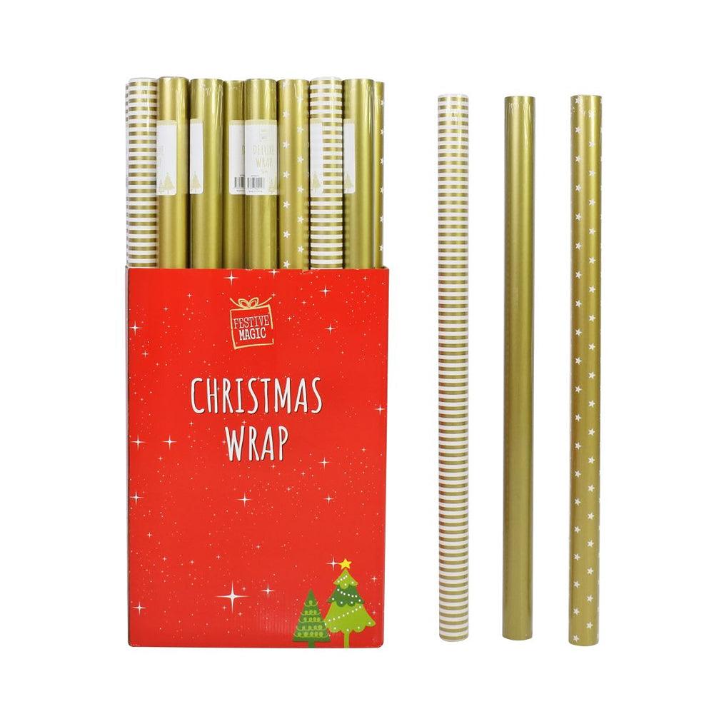 Wrap Paper Gold | 70cm  x  5m | Assorted Models