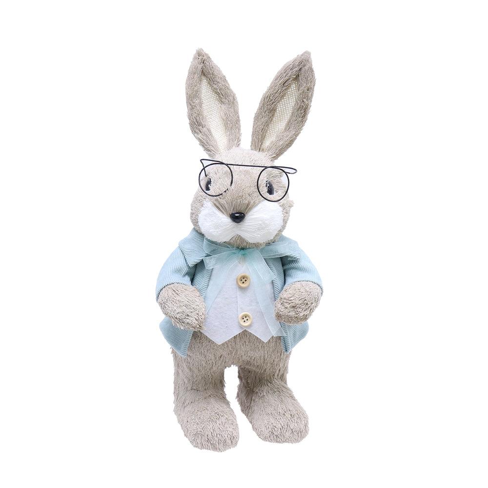 UBL Straw Bunny in Blue Suit with Glasses | 39cm