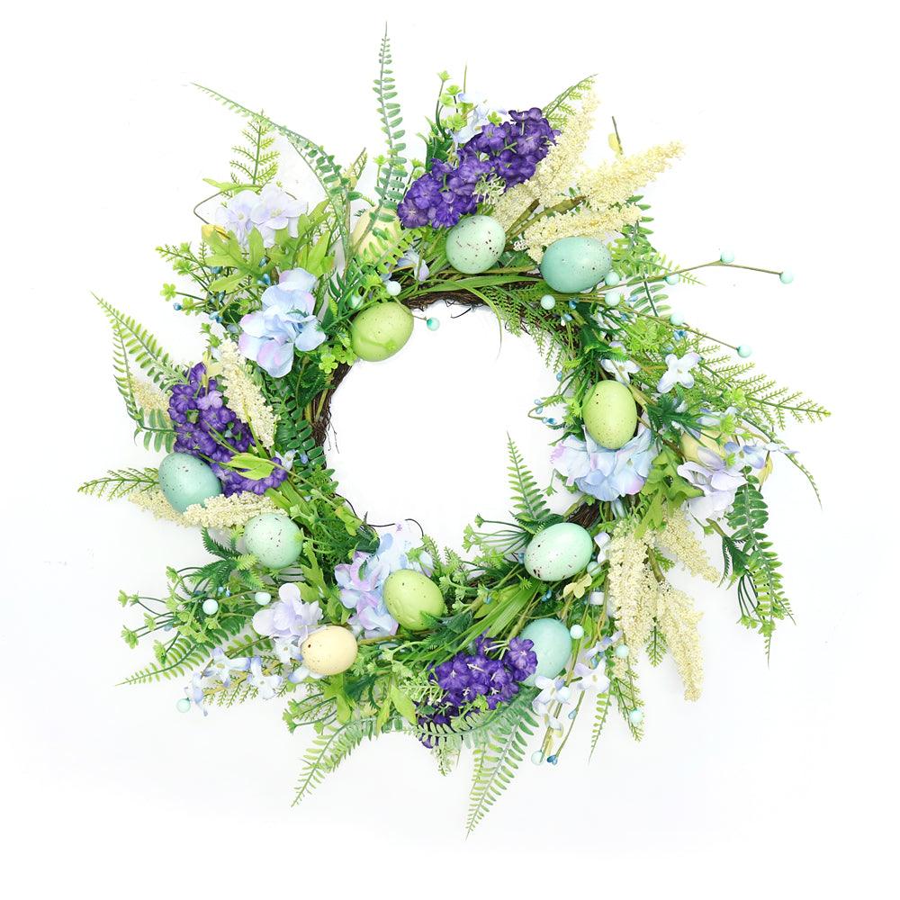 UBL Enchanted Spring Hyacinth &amp; Speckled Egg Wreath | 50cm