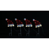 Festive Magic LED Mesh Tinsel Santa Hat Pathway Lights - Pack of 4