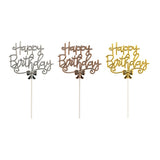 Happy Birthday Cake Topper - Assorted Designs - 3 Pack