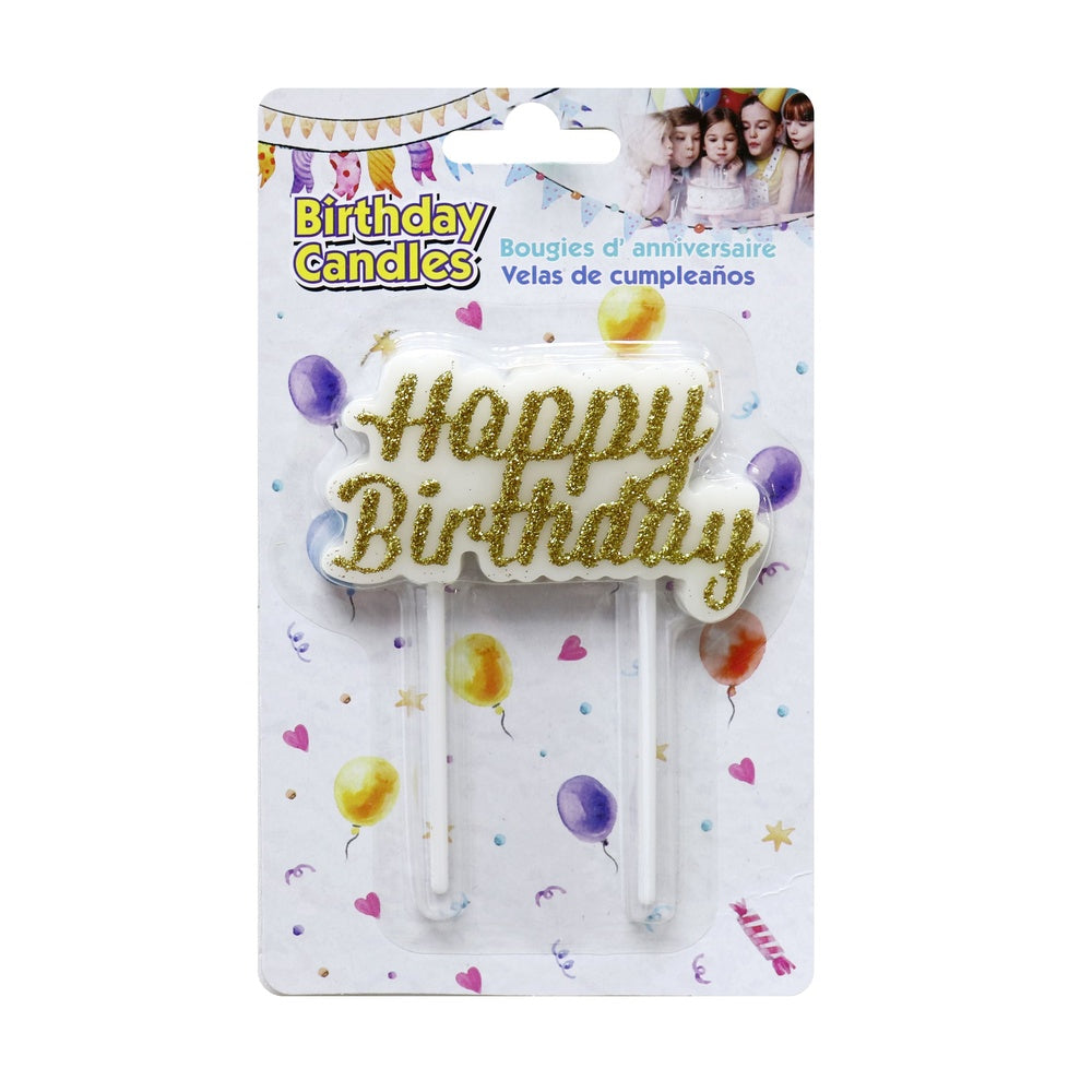 Glitter Happy Birthday Candle