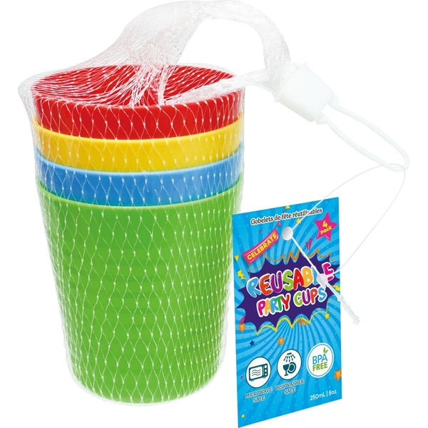 Party Cups - Assorted Designs - 4 Pack