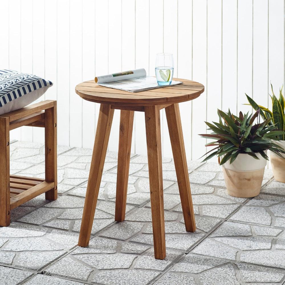 Acacia Wood Round Side Table | H60cm x Dia 50cm - Choice Stores